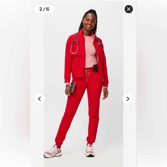 Figs Zamora 2.0 Joggers Neon Red, Moss - Picture 2 of 10